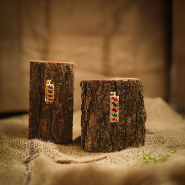 Red and Green Kundan Earrings, Buy Kundan Earrings