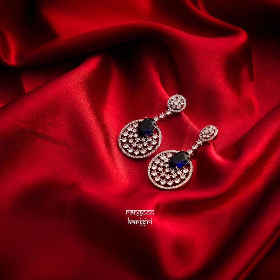 studded-american-diamond-earring-ae-01 studded american diamond earring, women american diamond earring
