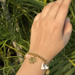 Rainbow  Stainless Steel Charms Bracelet BS-22D2