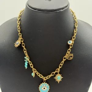 Evil Eye Stainless Steel Charm Neckpiece NS-12