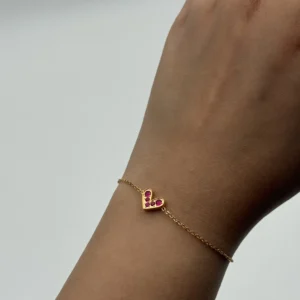 Heart Studded Stainless Steel Bracelet BS-1
