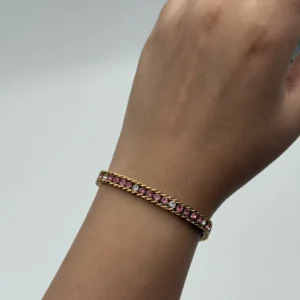 Pink Studded Stainless Steel Bracelet BS-21